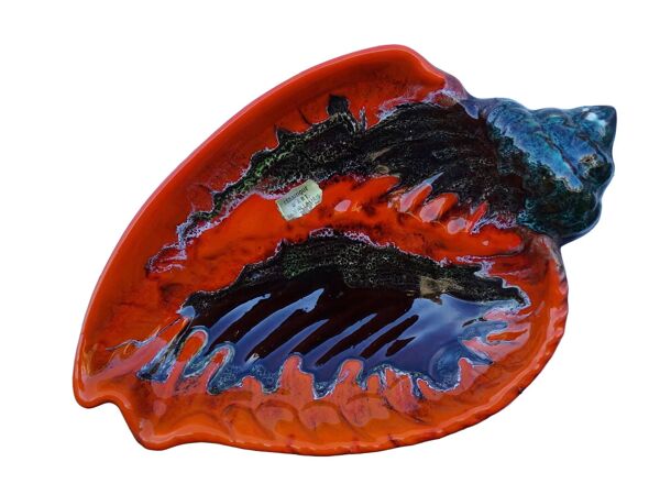 Grand bol en céramique vintage française de Vallauris en forme de coquillage