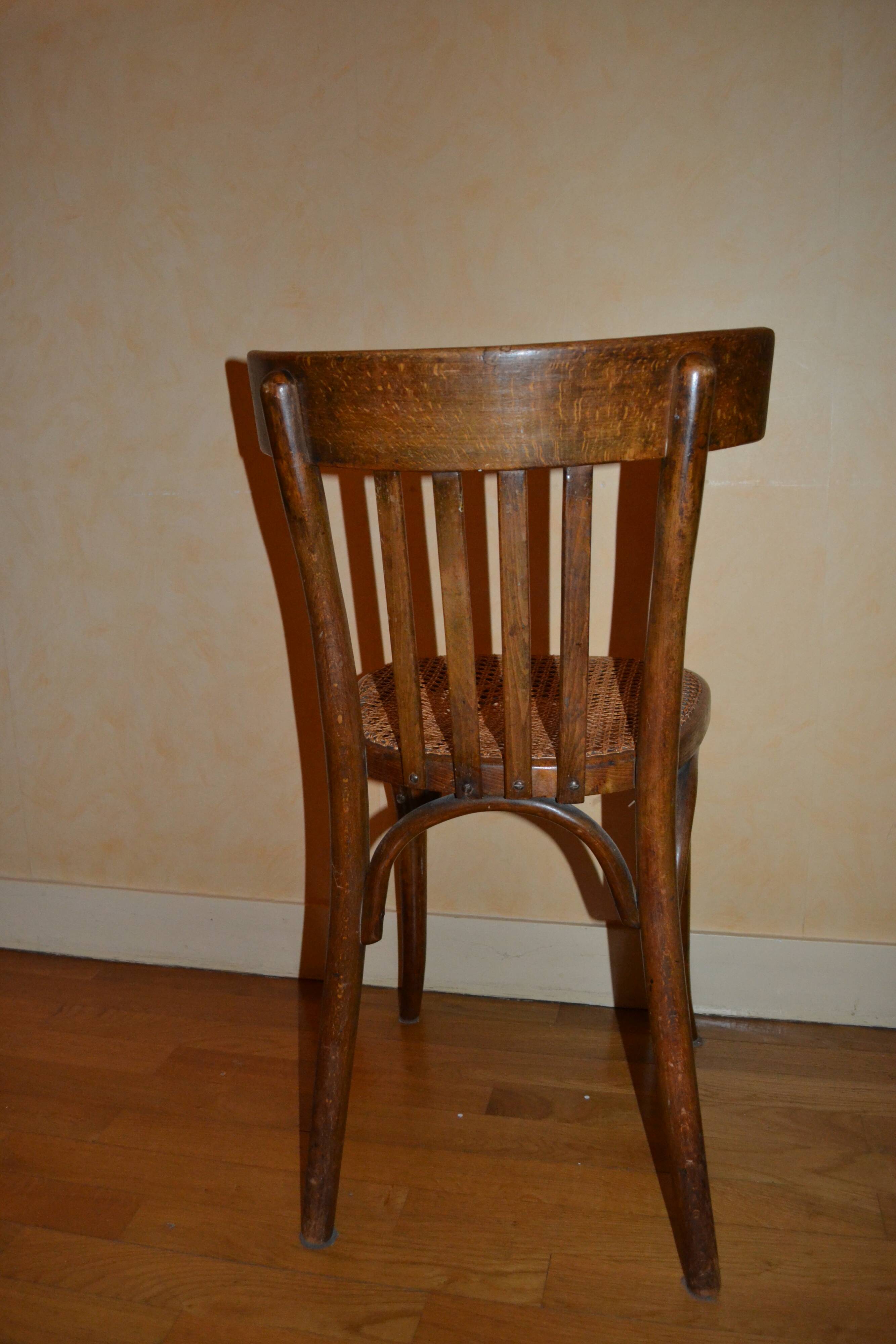 Wood and cane desk chair