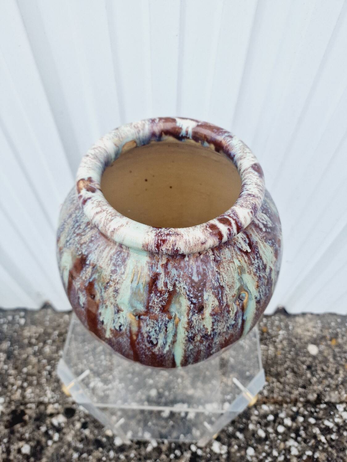 Vintage glazed stoneware vase