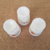 3 coquetiers Arcopal France fleurs coquelicot
