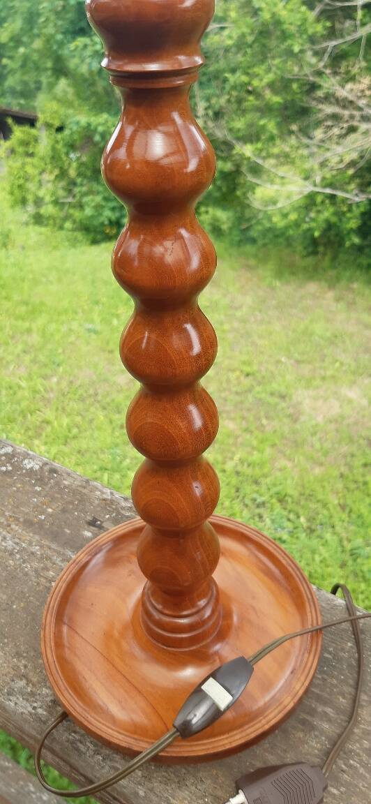 Vintage turned wood lamp FREE DELIVERY