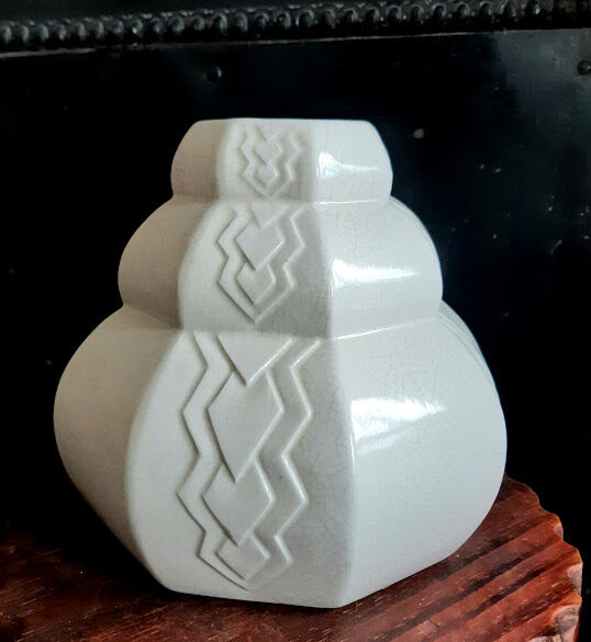 Art Deco cracked ceramic vase