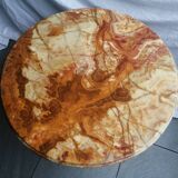 Table basse en laiton marbre et onyx