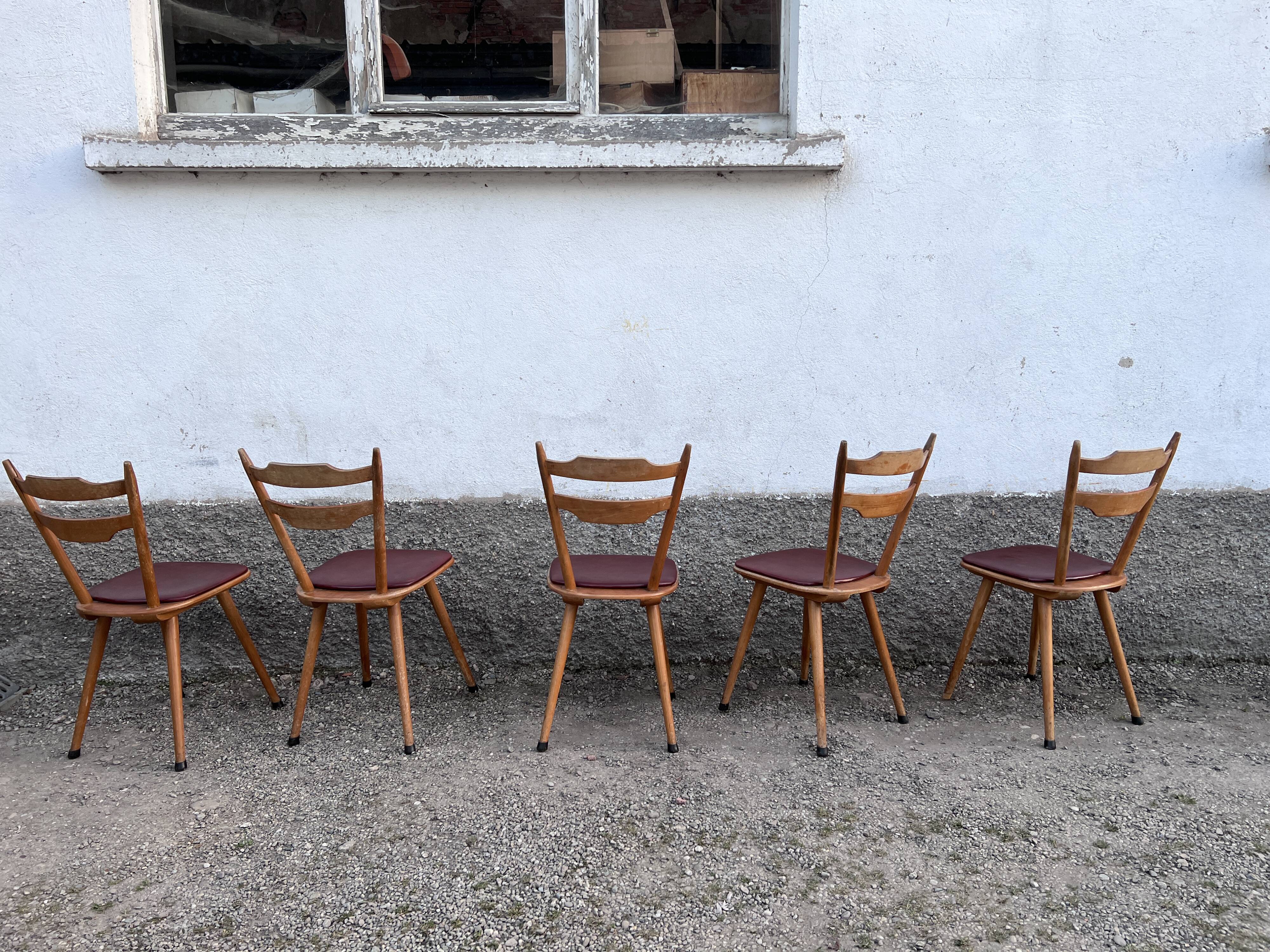 Bistro chair vintage Scandinavian brasserie colorful galette - 1950 1960