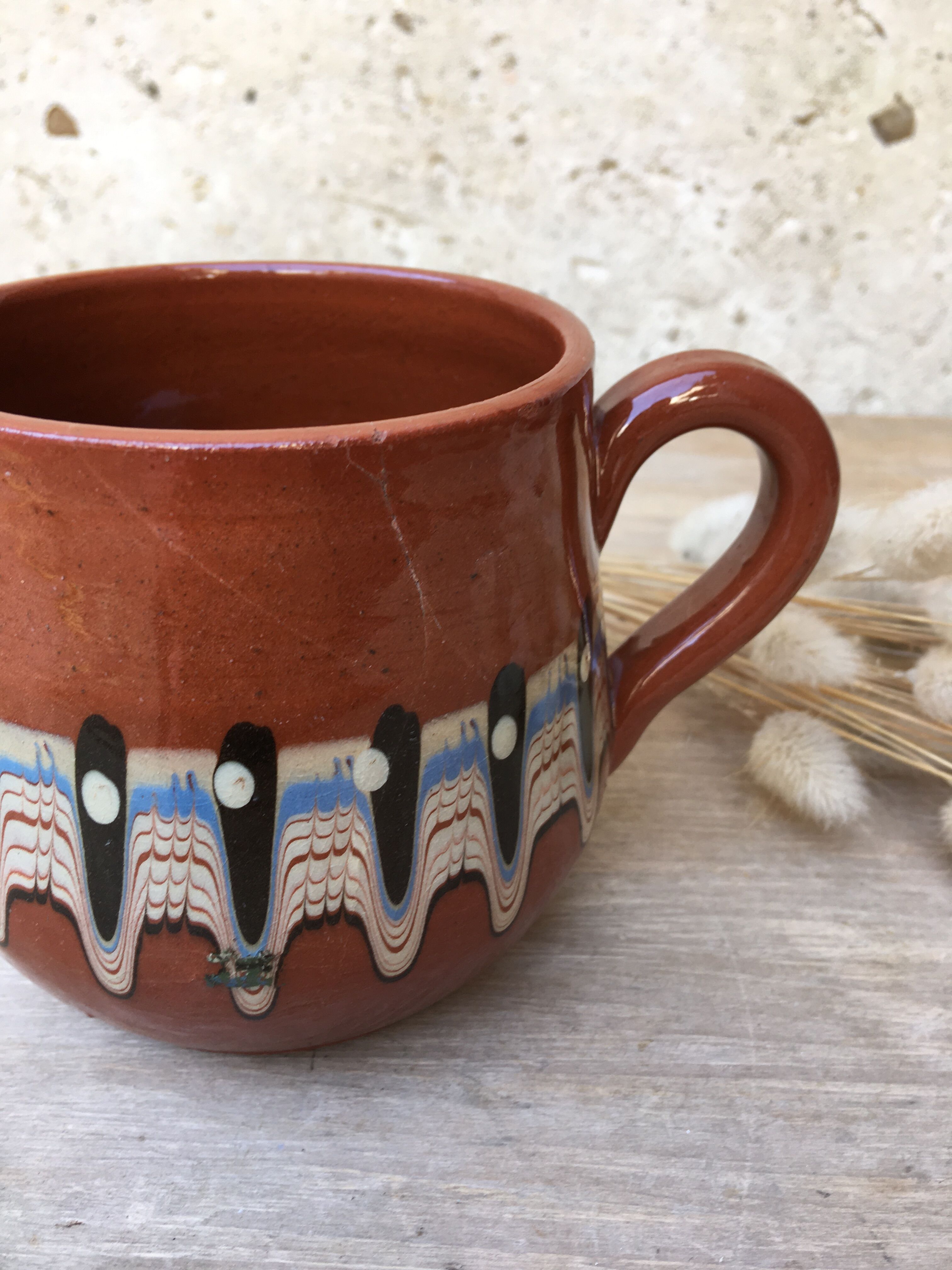 Paire de mugs en céramique marbrée