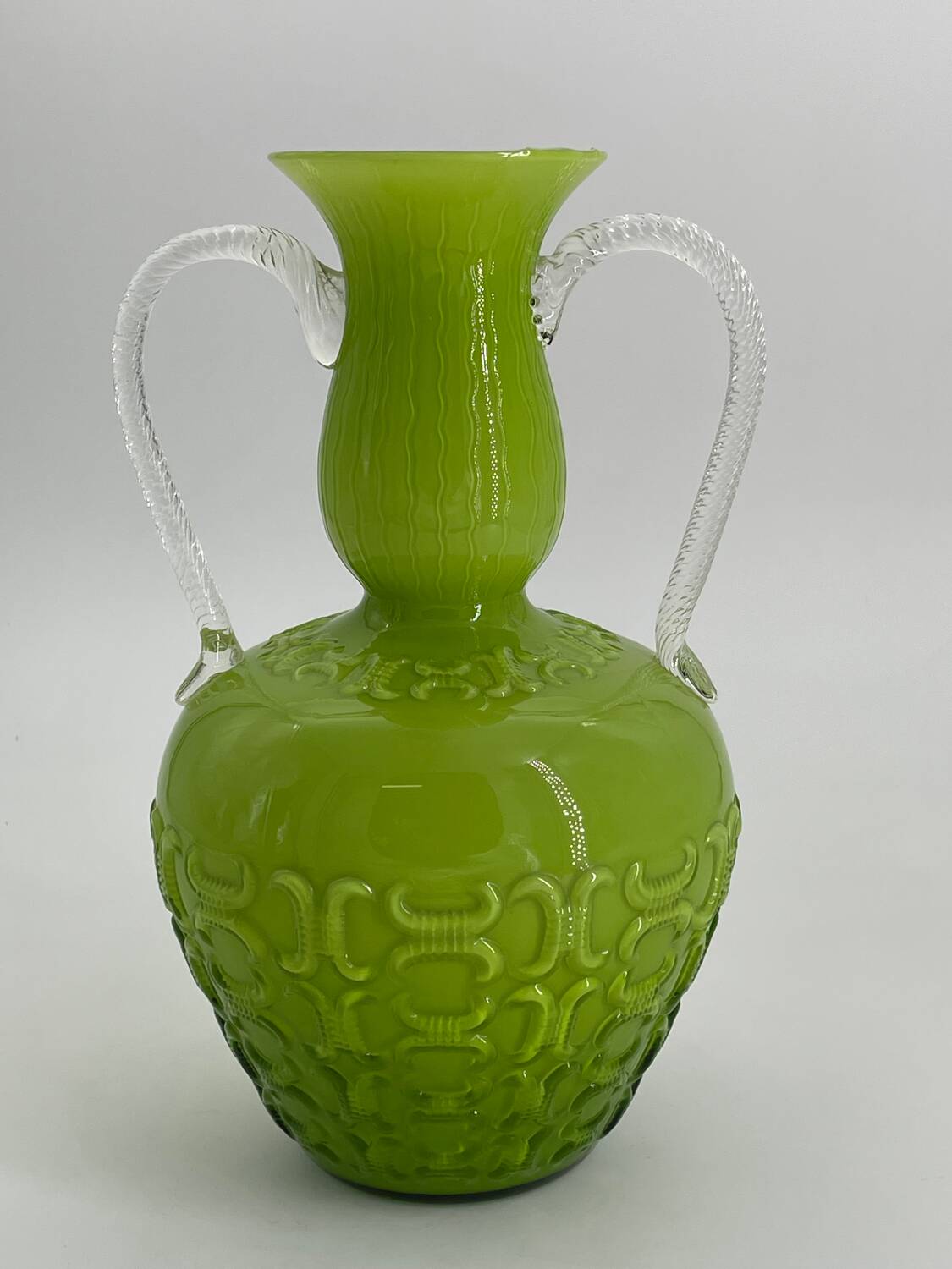 Vintage Opalina Fiorantina glass vase