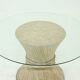 Bamboo and Glass Round Dining Table Attributed to McGuire, USA 1970s