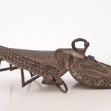 masque bronze ,art africain H33.5cm