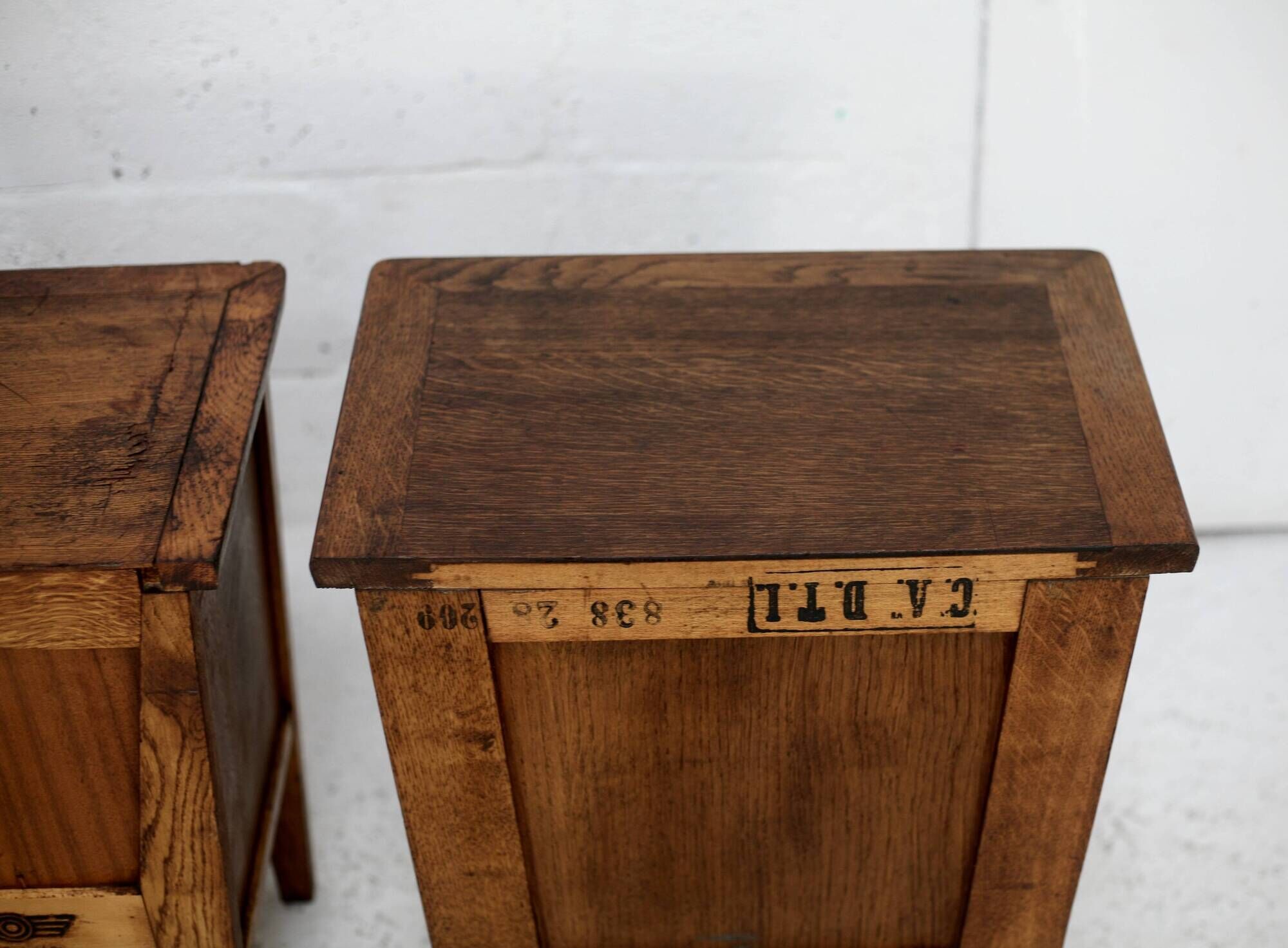 Pair of bedside tables by René Gabriel, Lieuvin. France, 1945