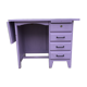 Vintage oak desk with 4 drawers painted in purple.
