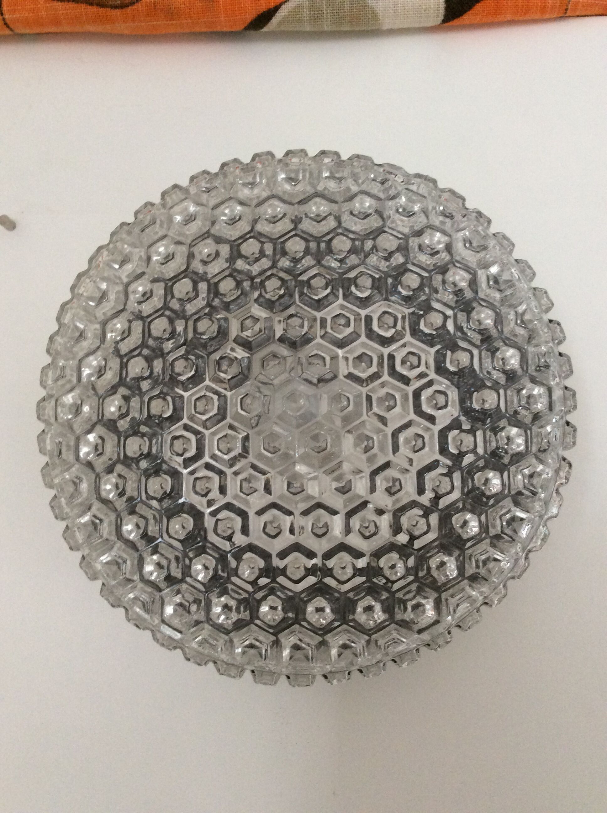 Vintage wall lamp from the 70s in molded glass