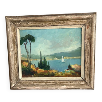 Framed oil painting