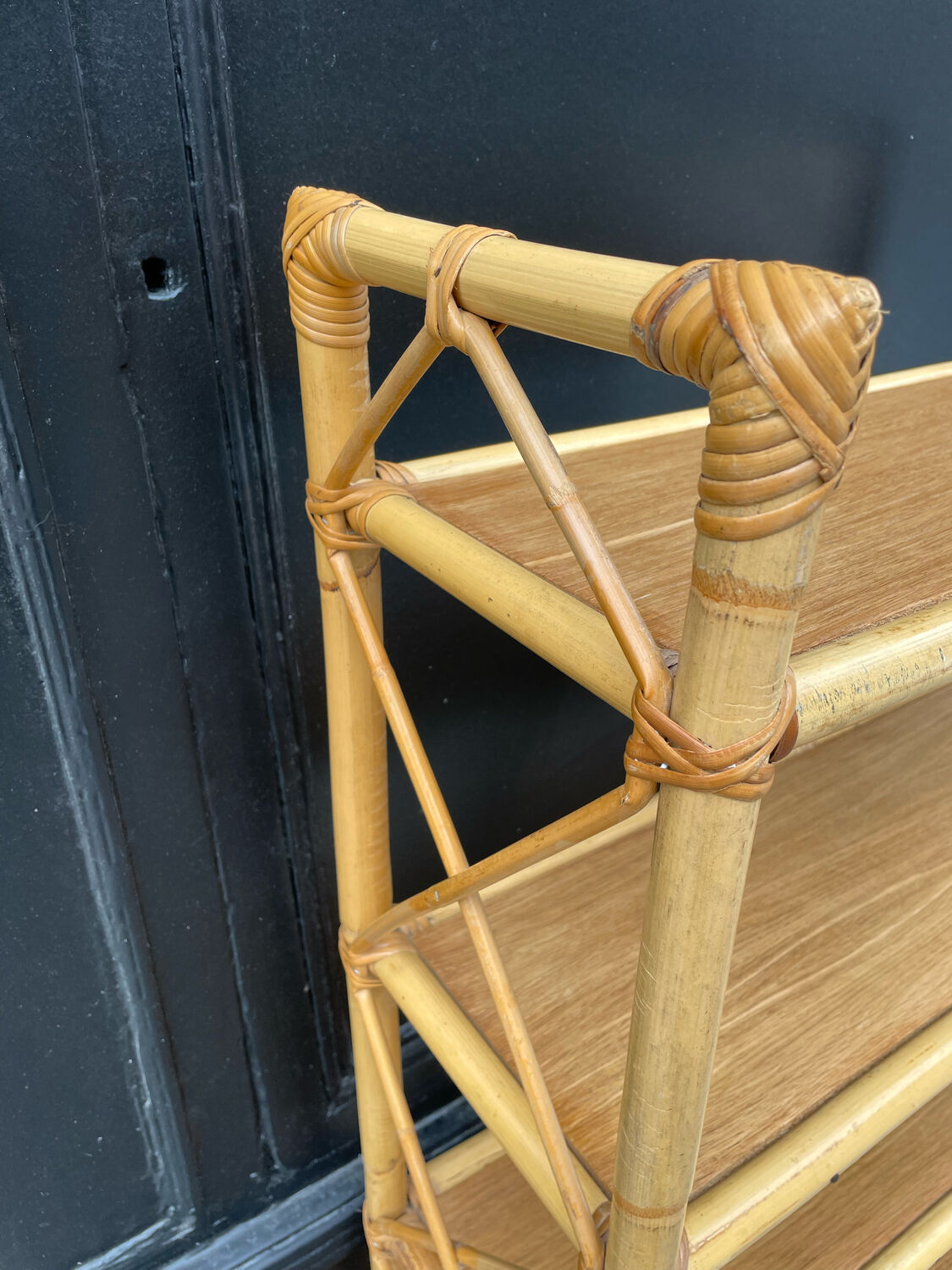 Vintage rattan shelf