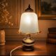 Murano Glass Table Lamp Brass Mushroom