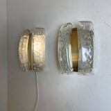 Appliques en verre et laiton par Doria, années 1960