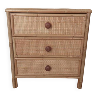 Rattan bedside table