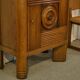 Solid oak display cabinet in the style of Charles Dudouyt, 1950s