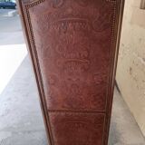 4-leaf wood and leather screen
