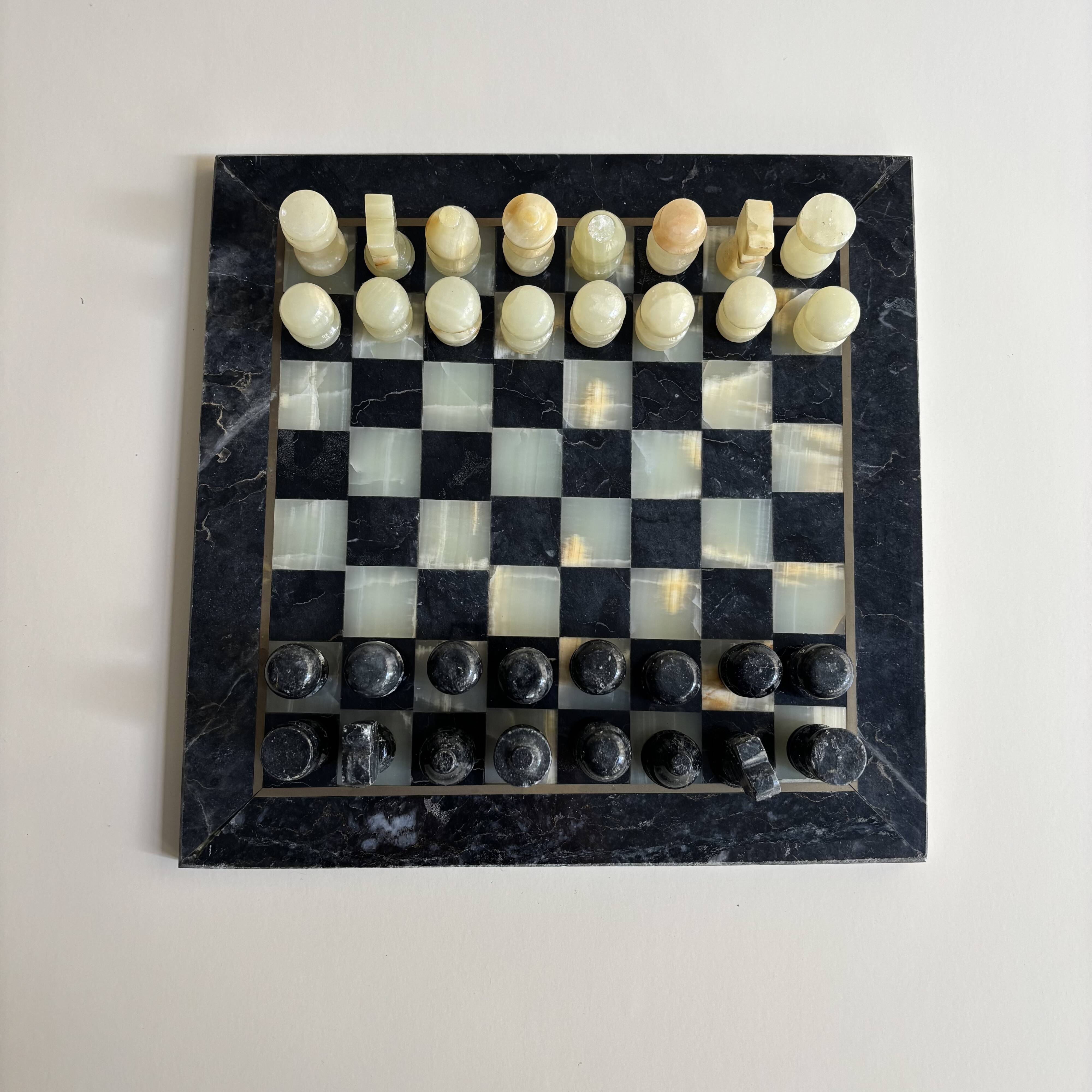 Vintage marble chess set