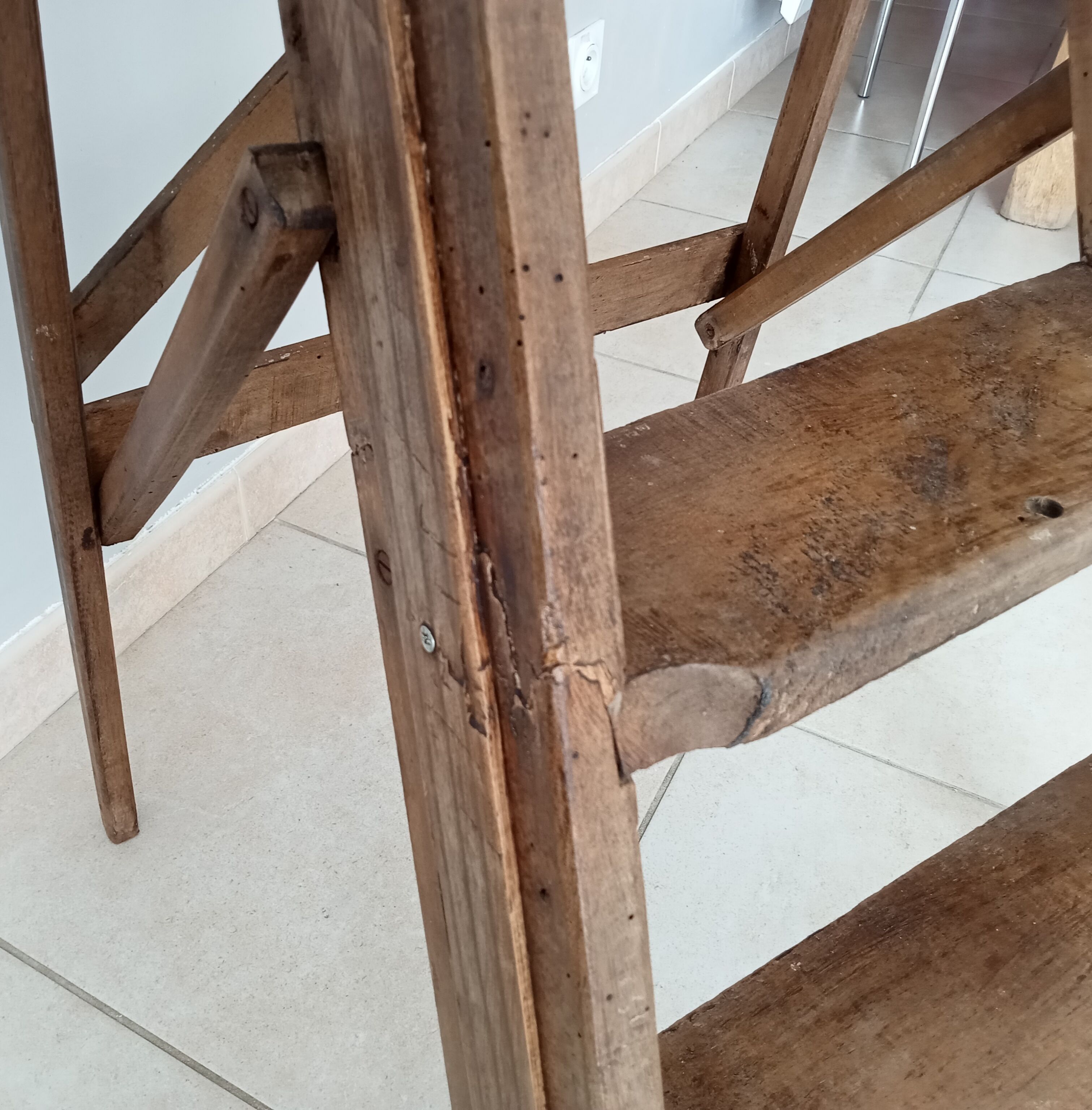 Wooden workshop stepladder 50s
