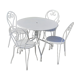 Garden lounge 1 table 2 chairs 2 white wrought iron chairs