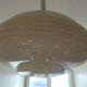 Art Deco french 1930 s in white cloud Clichy glass ceiling lamp