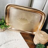 Golden and chiseled brass serving tray