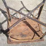 Small old table in rattan wicker