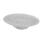 Assiette sur piedouche en verre moulé