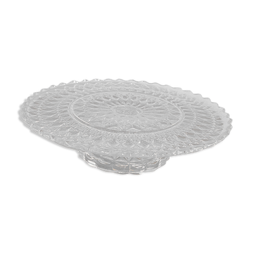 Plate on molded glass pedestal