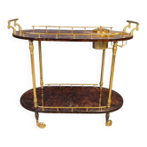 Mid century drinks trolley in goatskin by Aldo tura, 1960s