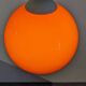 Pair of orange opaline ball pendant lights from the 60s/70s