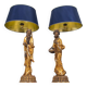 Pair of gold table lamps in the style of William Billy Haines, United States, 1950s.