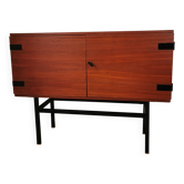 Petit buffet teck et métal, années 70
