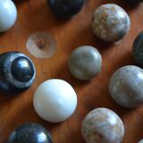 Solitaire game in exotic wood and semi-precious stones