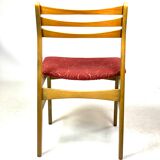 Six chaises de salle à manger en bois poli foncé, design danois, années 1960