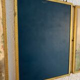 Vintage mirror 1900 triptych barber brass chiseled - 27 x 58 cm