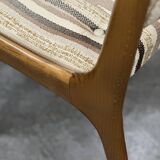 Set of 4 Teak Danish Dining Chairs with Original Fabric, 1970s