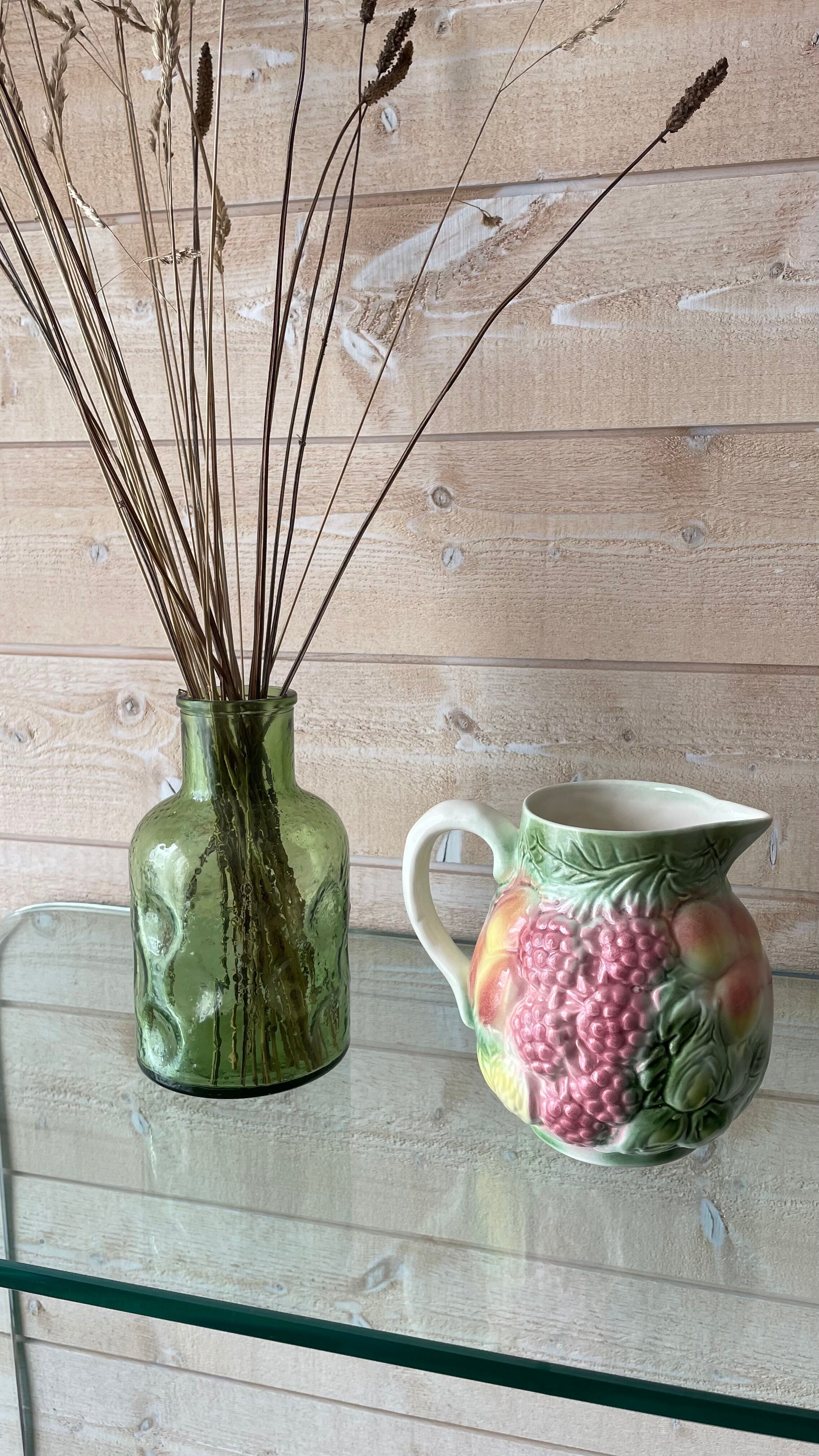 Vintage fruit slip pitcher