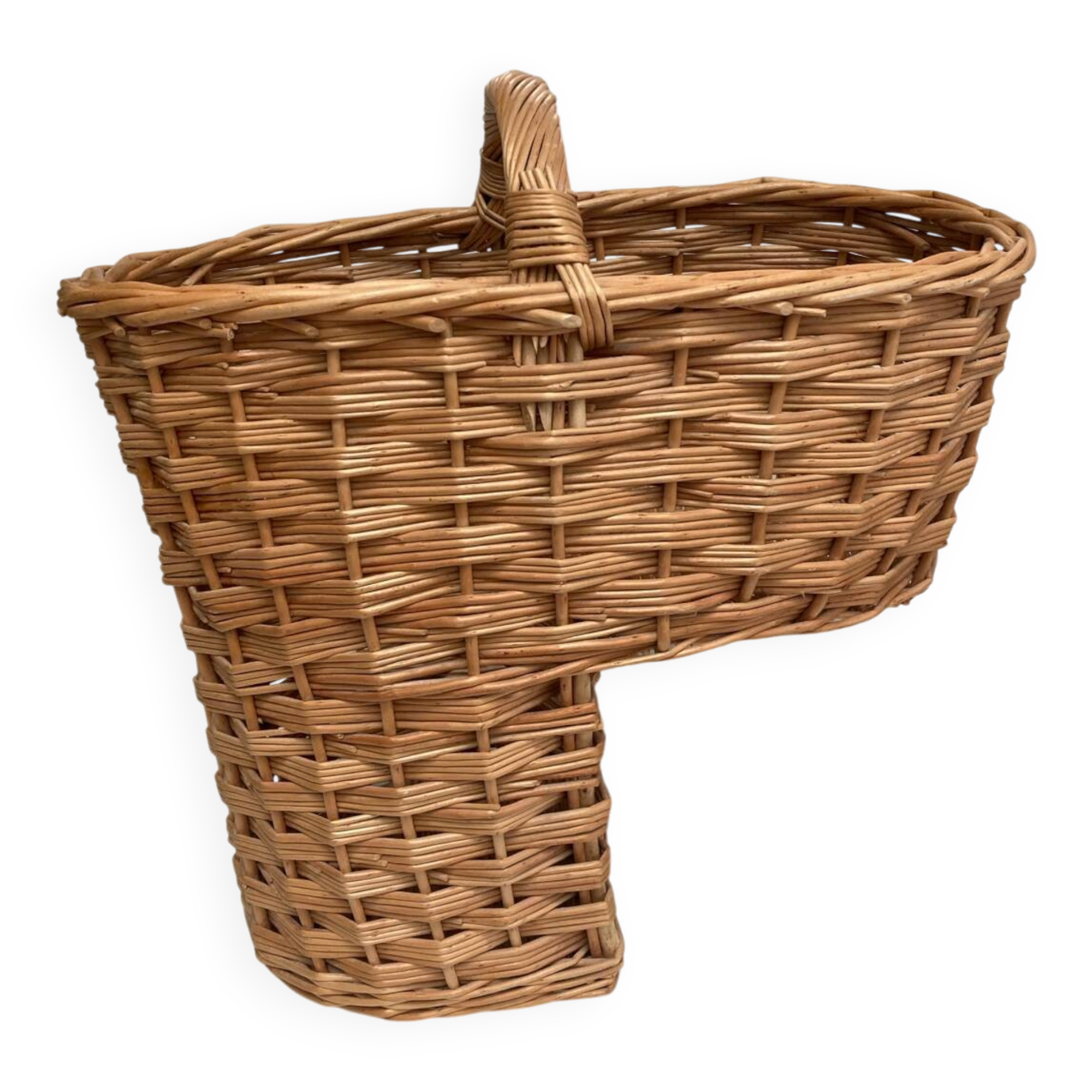 Panier d’escaliers en osier tressé, 1970