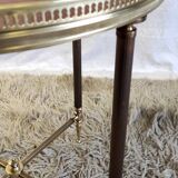 Solid brass coffee table and solid wood 60s/70s