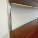 Wall shelf library with vintage ARP Minvielle secretary bar