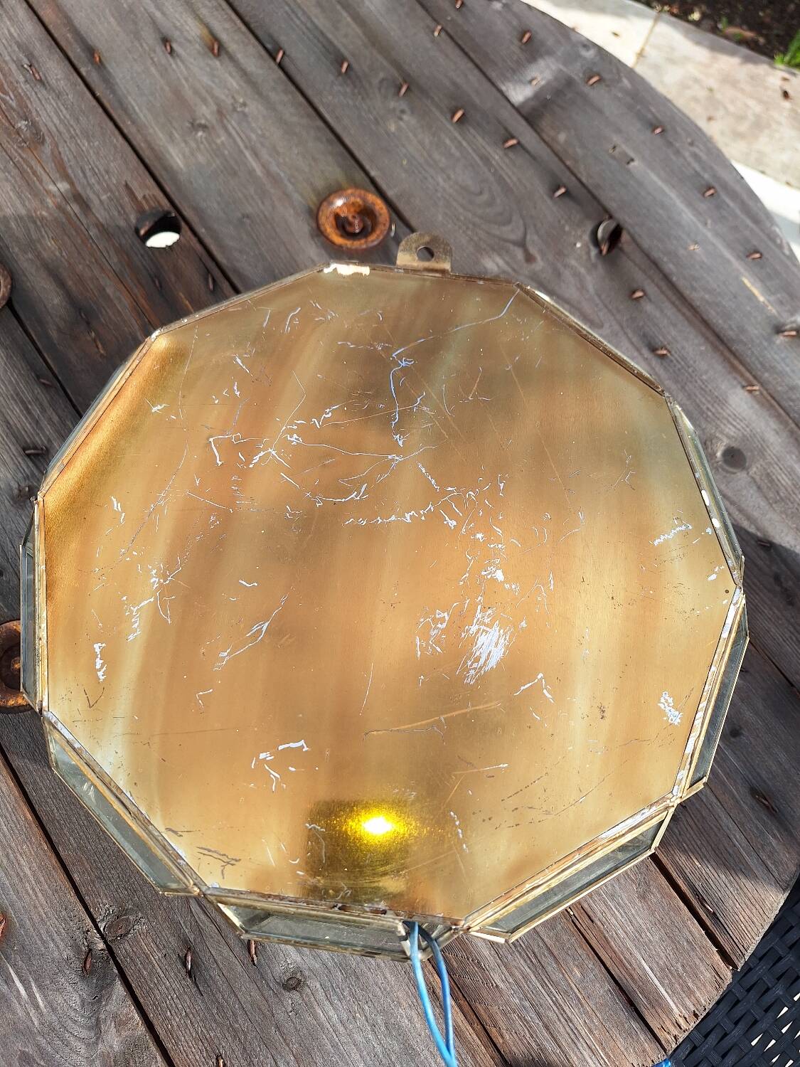 Applique verre et laiton