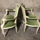 Paire de fauteuils louis XVI vert