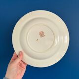 Set of 6 soup plates and 1 dish in polychrome ironstone Choisy-le-Roi