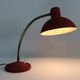 Flexible desk lamp vintage Aluminor in red lacquered metal. Year 50