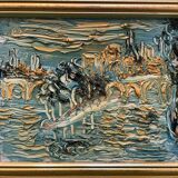 Tableau paysage pont XXe