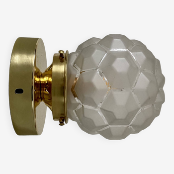 Vintage art deco globe wall or ceiling light in frosted glass
