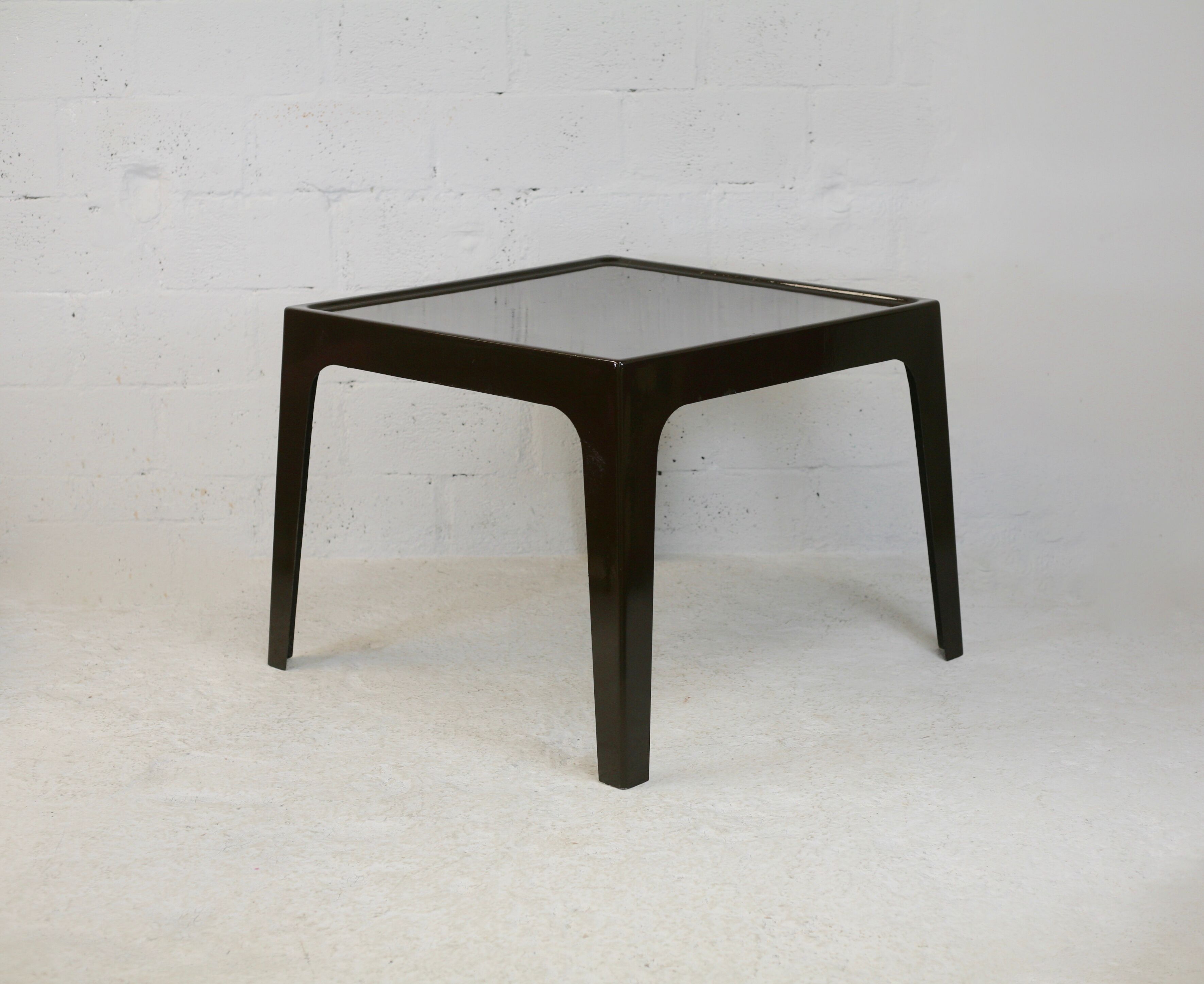 Fiberglass table, brown, France, circa 1970