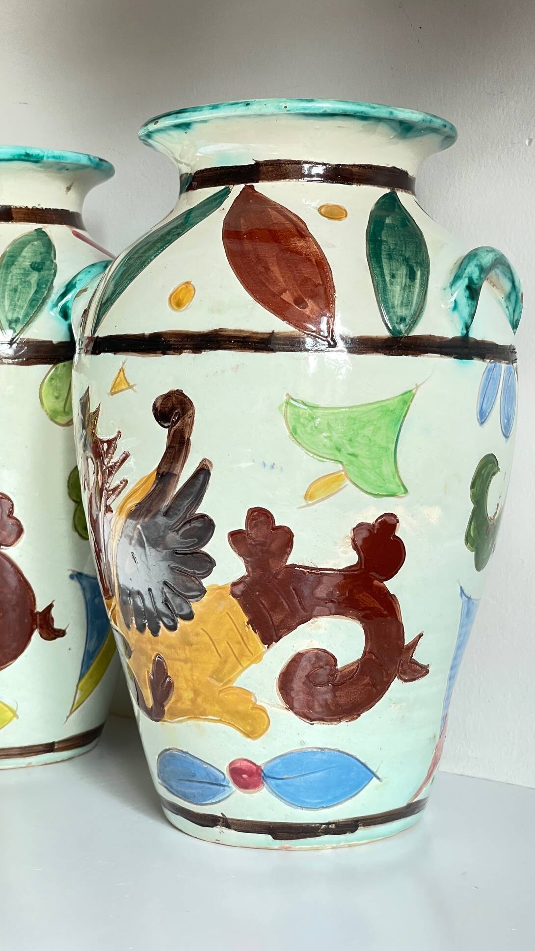 Vases vintage italy motif dragon